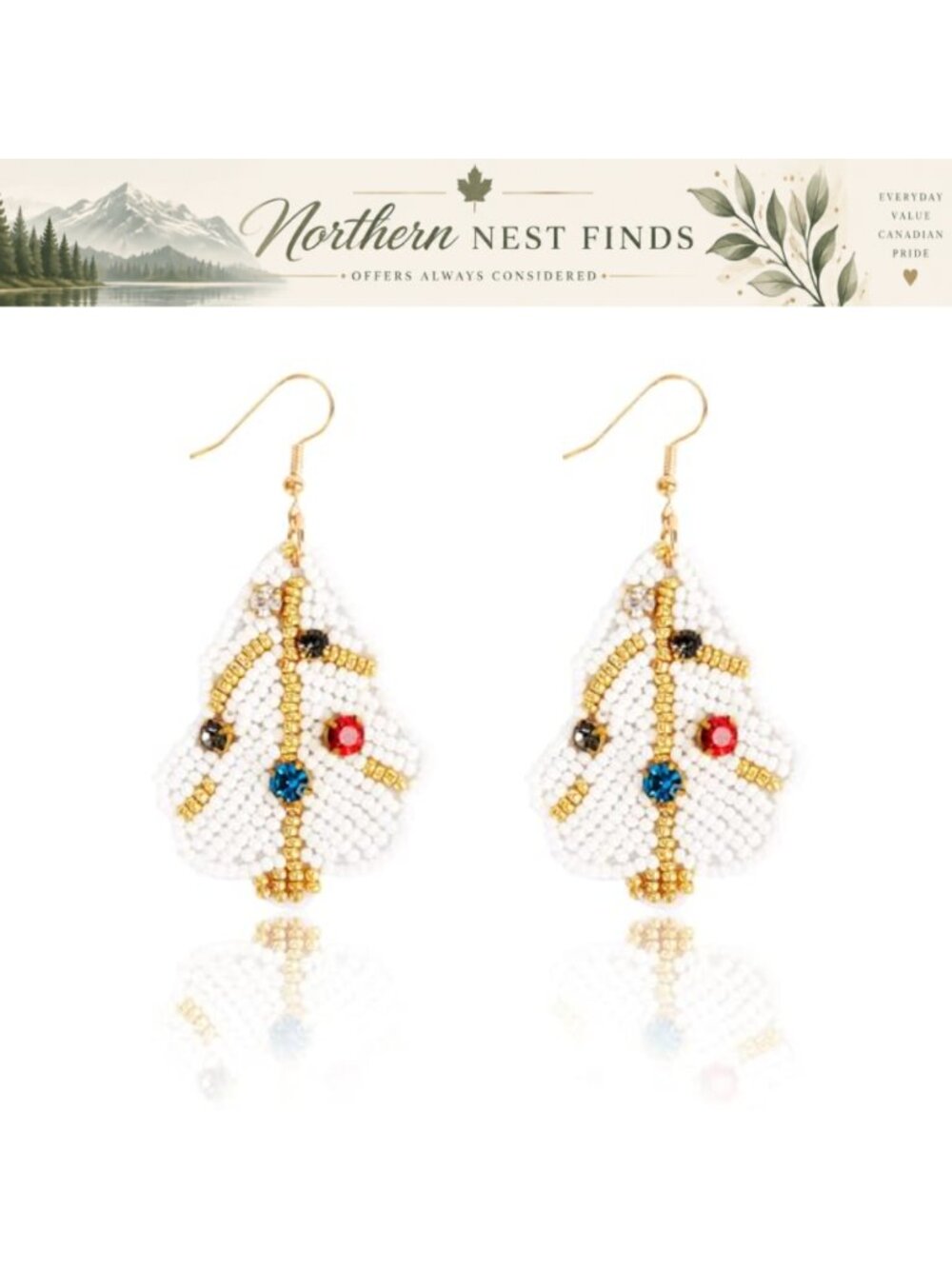 Christmas Tree Earrings Rhinestone Alloy Women's Holiday Jewelry